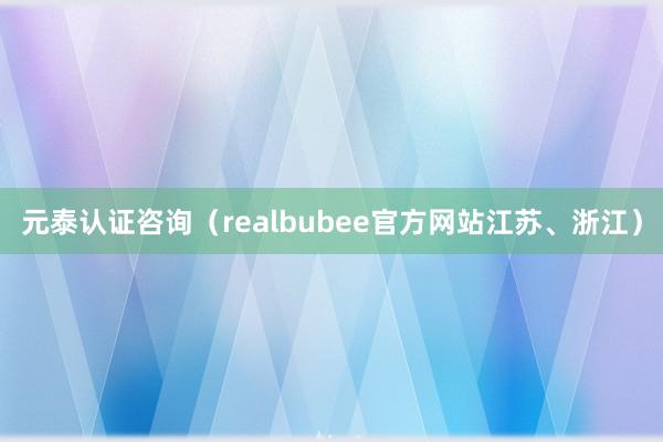 元泰认证咨询（realbubee官方网站江苏、浙江）
